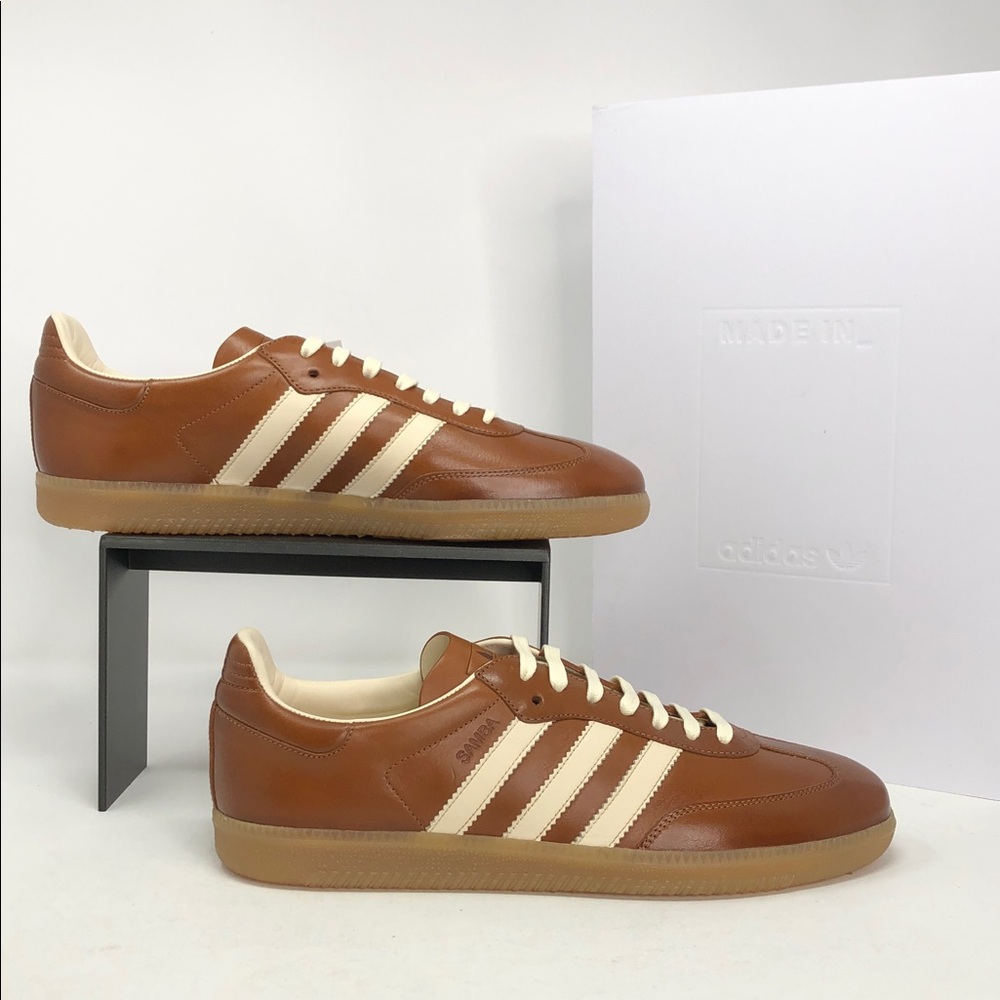 Adidas Samba OG Made In Italy Vanchetta Tan IE9121 Men’s Leather Shoes - Size 10